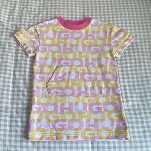 HUGO Pink and Yellow Kids Graphic dress